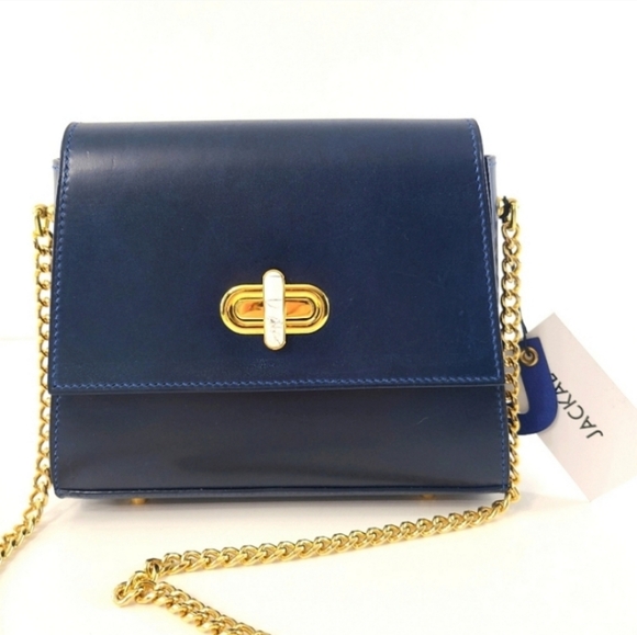 Jackal Handbags - Jackal Leather Cosmo Bag Goat Chevre Chain Strap Flap Turnlock USA Handmade RARE